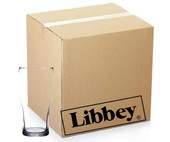 Libbey Case of 24 Curvy Styling 16 oz. Pub Glasses with Chip-Resistant Rim-Chicken Pieces