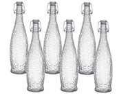 Libbey Case of 6 Glacier Water Bottles with Clear Wire Bail Lids - 34 oz.-Chicken Pieces