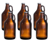 Libbey 6-Case of 64 oz. Amber Growlers for Craft Beer Preservation-Chicken Pieces