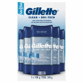 Gillette Antiperspirant Deodorant, Clear Gel, 5 X 108 g(8/CASE)-Chicken Pieces