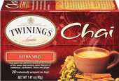 Twinings Ultra Spice Bold and Spiced Chai Tea Bags - 20-Box(6/CASE)-Chicken Pieces