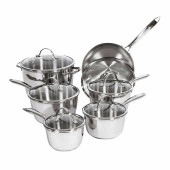 Lagostina Stainless Steel 3-Ply Oven Safe Cookware Set - 12-Piece-Chicken Pieces