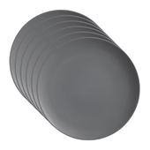 American Metalcraft MCP11GR Mix & Matte 11 1/2" Matte Grey Round Coupe Melamine Plate - 6/Case. CHICKEN PIECES.