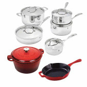 HENCKELS Clad Stainless Steel Culinary Harmony Cast Iron Cookware Set, 13-piece-Chicken Pieces