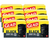 GLAD Giant Black Garbage Bags 184 Litres, 40 Bags(8/Case)-Chicken Pieces