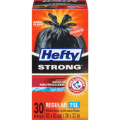 HEFTY Strong Regular Easy Flaps Garbage Bags 75 Litres, 30 Bags(8/Case)-Chicken Pieces