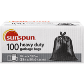 SUNSPUN Heavy Duty Large Garbage Bags - 100 Bags(8/Case)-Chicken Pieces