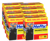 HEFTY Drawstring Large Waste Bags - Big Value Pack, 90 L, 80 Bags(8/Case)-Chicken Pieces