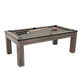 Atomic Hampton 7' Gray Wood Billiard Table Set with Benches and Accessories-Chicken Pieces