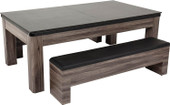 Atomic Hampton 7' Gray Wood Billiard Table Set with Benches