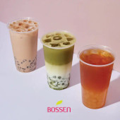 Bossen 4.4 lb. Brown/Black Sugar Crystal Boba in Syrup | Translucent(6/Case)-Chicken Pieces