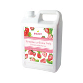 Bossen Strawberry Concentrated Syrup with Some Pulp 64 fl. oz. | Real Strawberry(6/Case)-Chicken Pieces