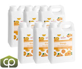 Bossen Orange Bubble Tea Concentrated Syrup 64 fl. oz. (1.89 L) - Real Orange Juice(6/Case)-Chicken Pieces
