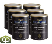 Ghirardelli 3 lb. (1.36 kg) Sweet Ground Dark Chocolate & Cocoa Powder (6/Case)-Chicken Pieces