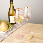 Rose Crystal White Wine Glass Set by Twine®