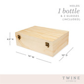 Celebrate Wood Champagne Box with Set of Flutes by Twine®