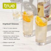Highball Glasses, Set of 4 by True
