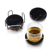 Black Marble Coaster Set by Viski