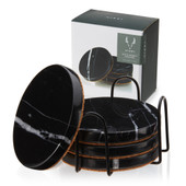 Black Marble Coaster Set by Viski