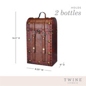 2 Bottle Antique Wooden Wine Box by Twine®