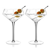 Seneca Diamond Martini Glasses by Viski