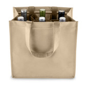 6 Bottle Non Woven Tote In Beige by True