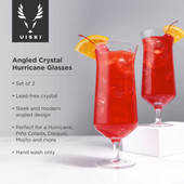 Angled Crystal Hurricane Glasses by Viski®