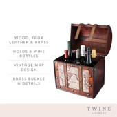 6 Bottle Old World Wooden Wine Box by Twine®