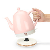 Noelle Pink Ceramic Electric Tea Kettle by Pinky Up®