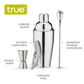 4 Piece Barware Set in SIOC pkg by True