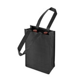 2 Bottle Non Woven Tote In Black by True