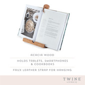 Acacia Wood Tablet Cooking Stand by Twine®