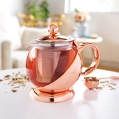 Shelby Glass and Rose Gold Wrapped Teapot by Pinky Up