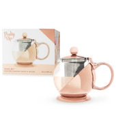 Shelby Glass and Rose Gold Wrapped Teapot by Pinky Up