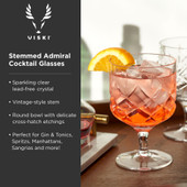 Stemmed Admiral Cocktail Glasses by Viski
