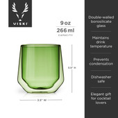 Double Walled Aurora Tumblers in green (set of 2) by Viski