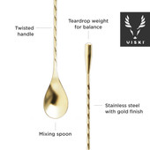 40cm Gold Weighted Barspoon by Viski®