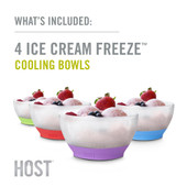 Ice Cream FREEZE Cooling Bowl Set of 4 in SIOC Pkg by HOST®