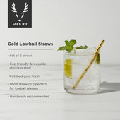 Gold Lowball Straws by Viski