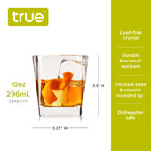Square Rocks Glass, Set of 4 by True
