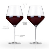 Angled Crystal Burgundy Glasses (Set of 6) by Viski