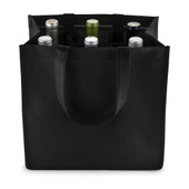 6 Bottle Non Woven Tote In Black by True