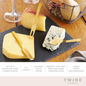 Gold Cheese Knife Set by Twine