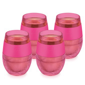 Wine FREEZE Cooling Cup in Translucent Magenta Set of 4 by HOST