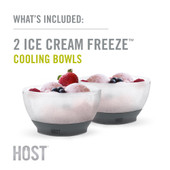 Ice Cream FREEZE Cooling Bowl Set of 2 in SIOC Pkg by HOST®