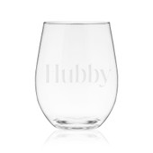 Hubby Serif Stemless Wine Glass