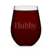 Hubby Serif Stemless Wine Glass