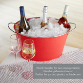 Big Red Galvanized Metal Tub by Twine®