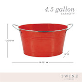 Big Red Galvanized Metal Tub by Twine®