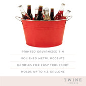 Big Red Galvanized Metal Tub by Twine®